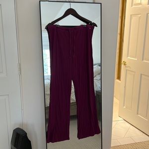 Calvin Klein Medium Purple Wide-Leg Pajama Pants